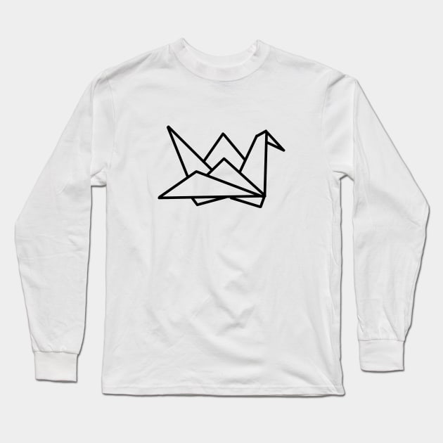 Origami Crane Long Sleeve T-Shirt by Numerica